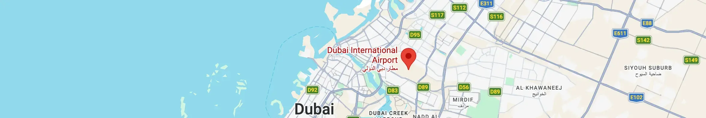 dubai havalimanı harita konumu