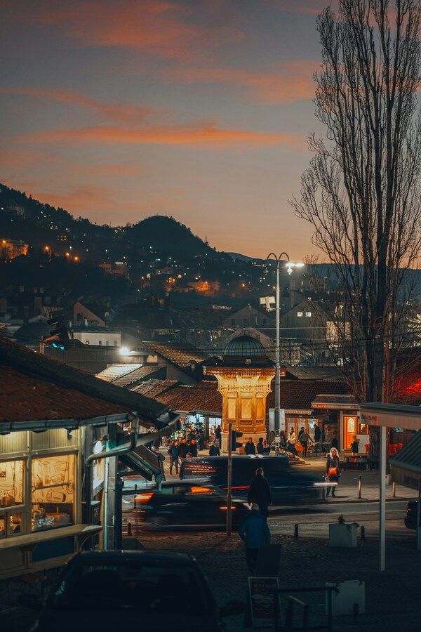 Saraybosna akşam manzarası